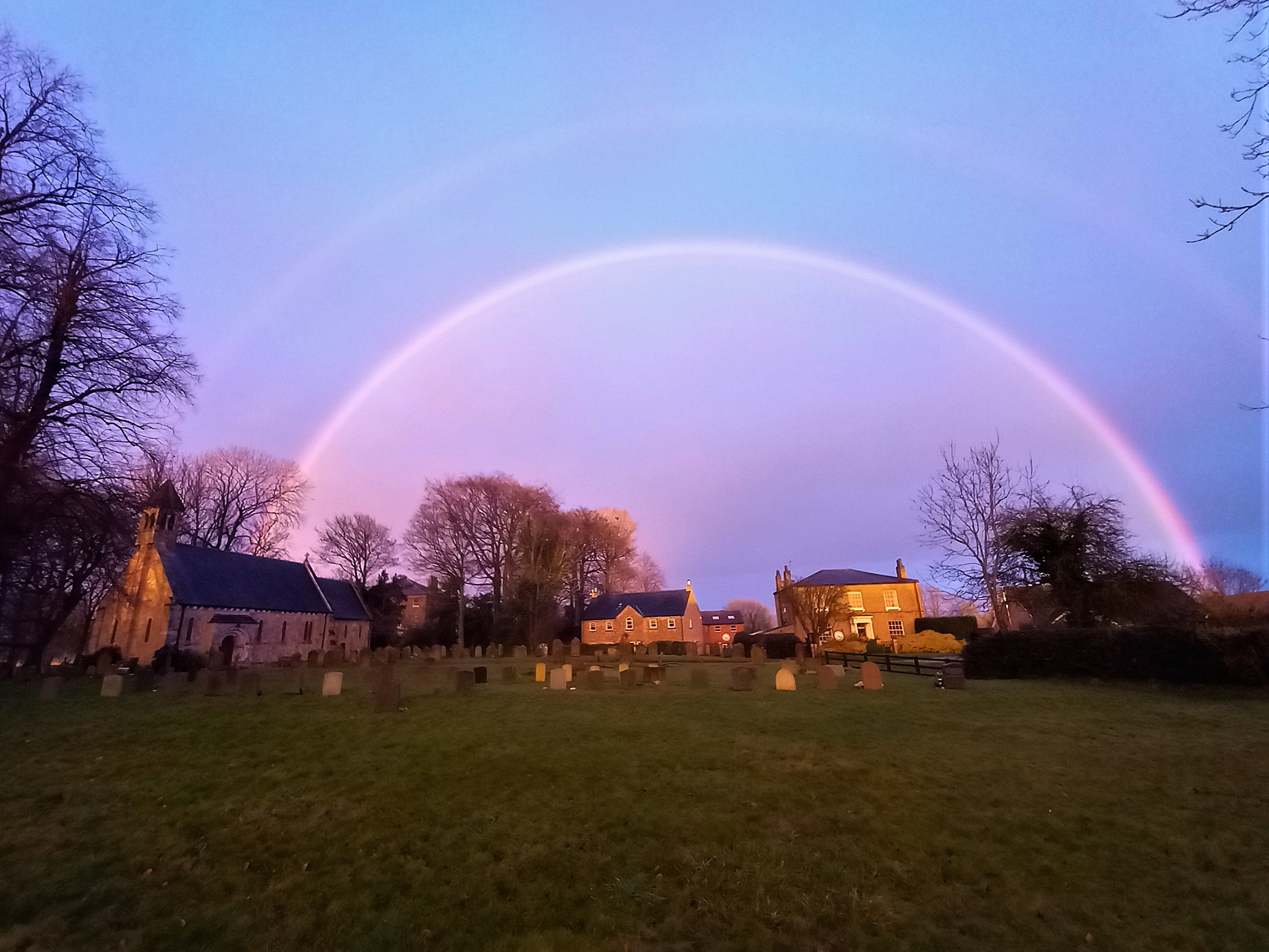 Rainbow overFangfoss old village - Gerry Grant